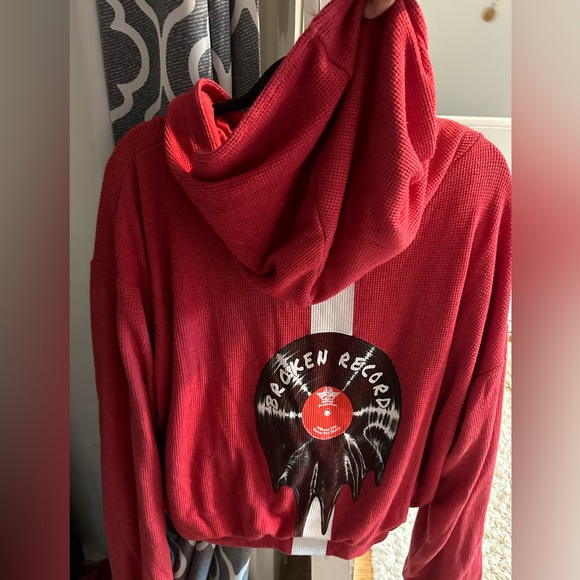 boys lie broken record thermal hoodie - Picture 2 of 2